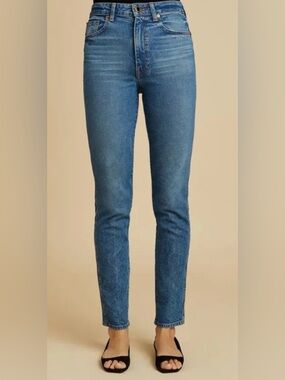 KHAITE Vanessa high rise straight jeans in vintage blue